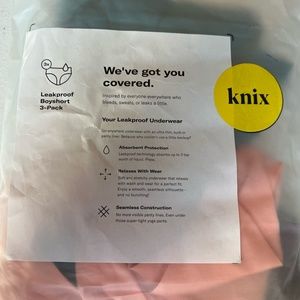 knix Leakproof Boyshort Underwear 3-Pack Size Small